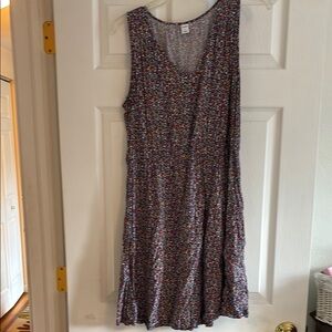Old Navy Brown and White Sleeveless Sundress